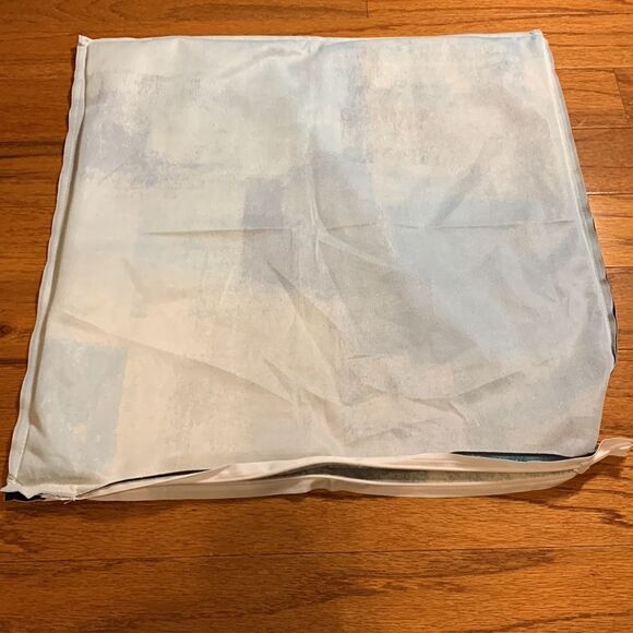 Two piece set of pillow covers.  Main color is teal with other blues and white - Picture 6 of 8